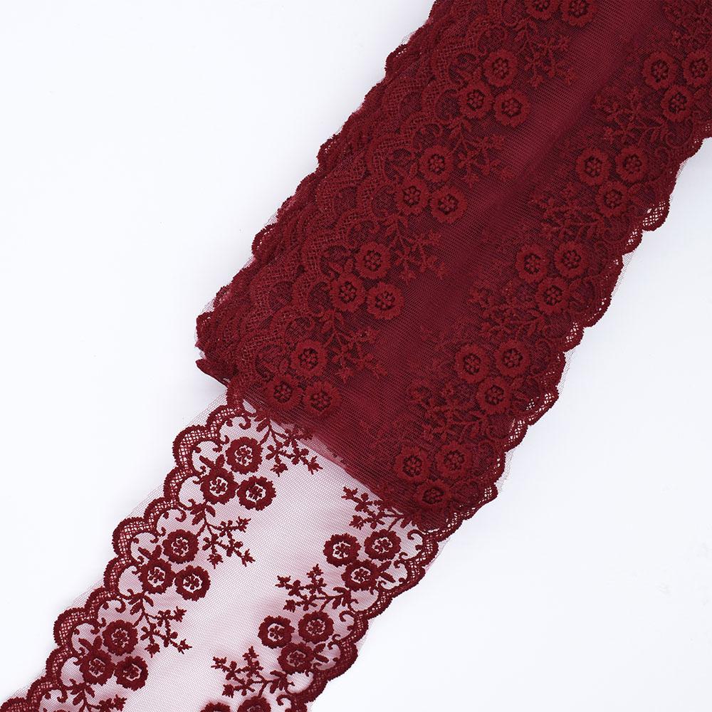 1 Yard Tissu de Dentelle de Coton Coloré Brodé de Fleurs Rideaux Robes Fournitures de Couture DIY