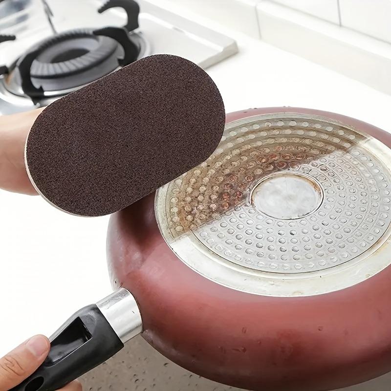 Magic Diamond Sponge Brush with Plastic Handle - Versatile Cleaning Eraser for Stubborn Stains, Grime & Rust on Pots and Pans