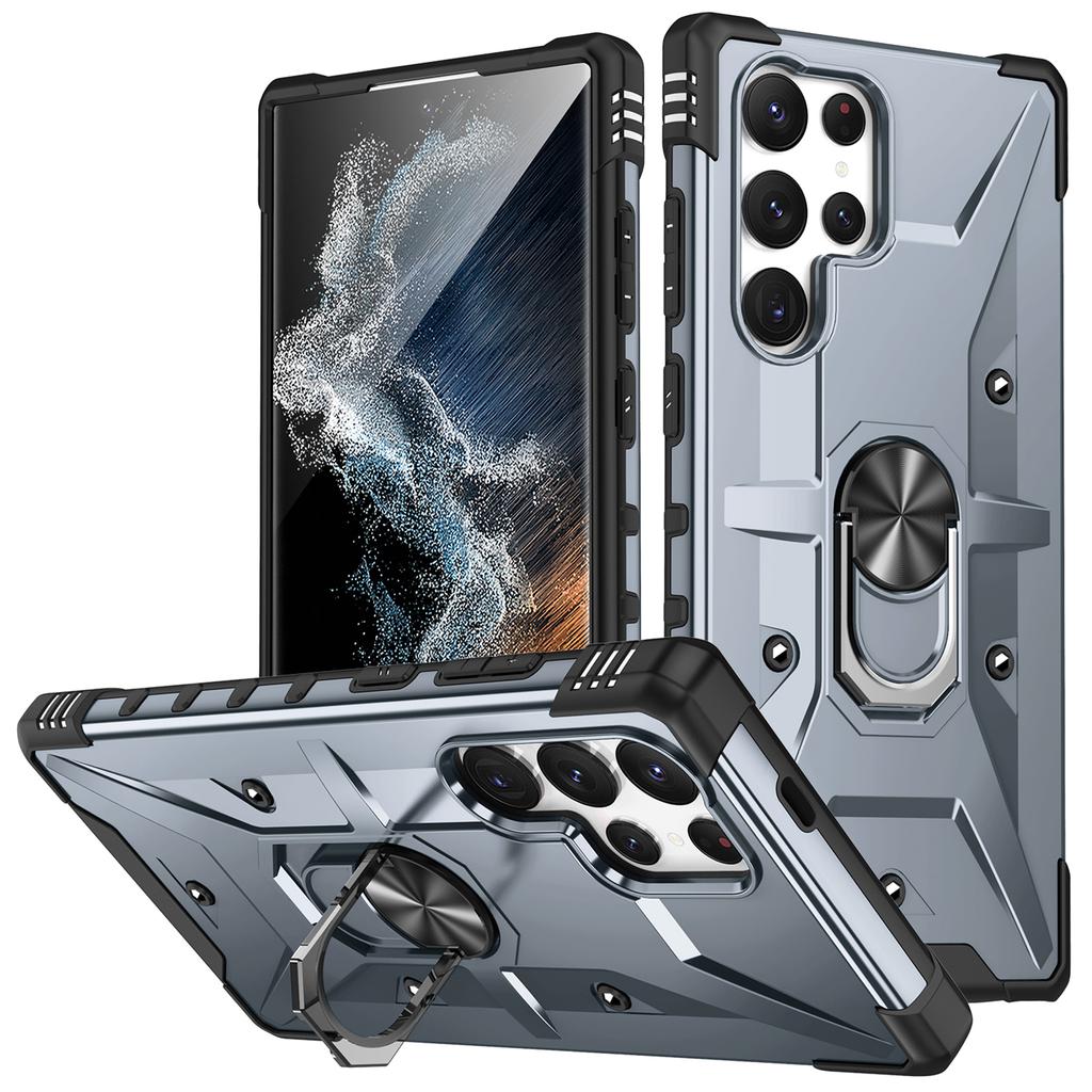 For Samsung Galaxy S25 Ultra Case PC+ TPU Anti-Drop Phone Cover with Ring Kickstand