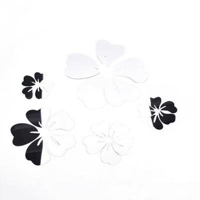 Moda 5 Pezzi Fiore Arte 3D Specchio Adesivo Murale Decalcomania Casa Ufficio Decorazione Fai da Te