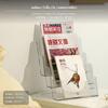 2tier Acrylic Magazine Rack, Transparent Desktop Book Organizer, Wall Mount, Storage Organizer for