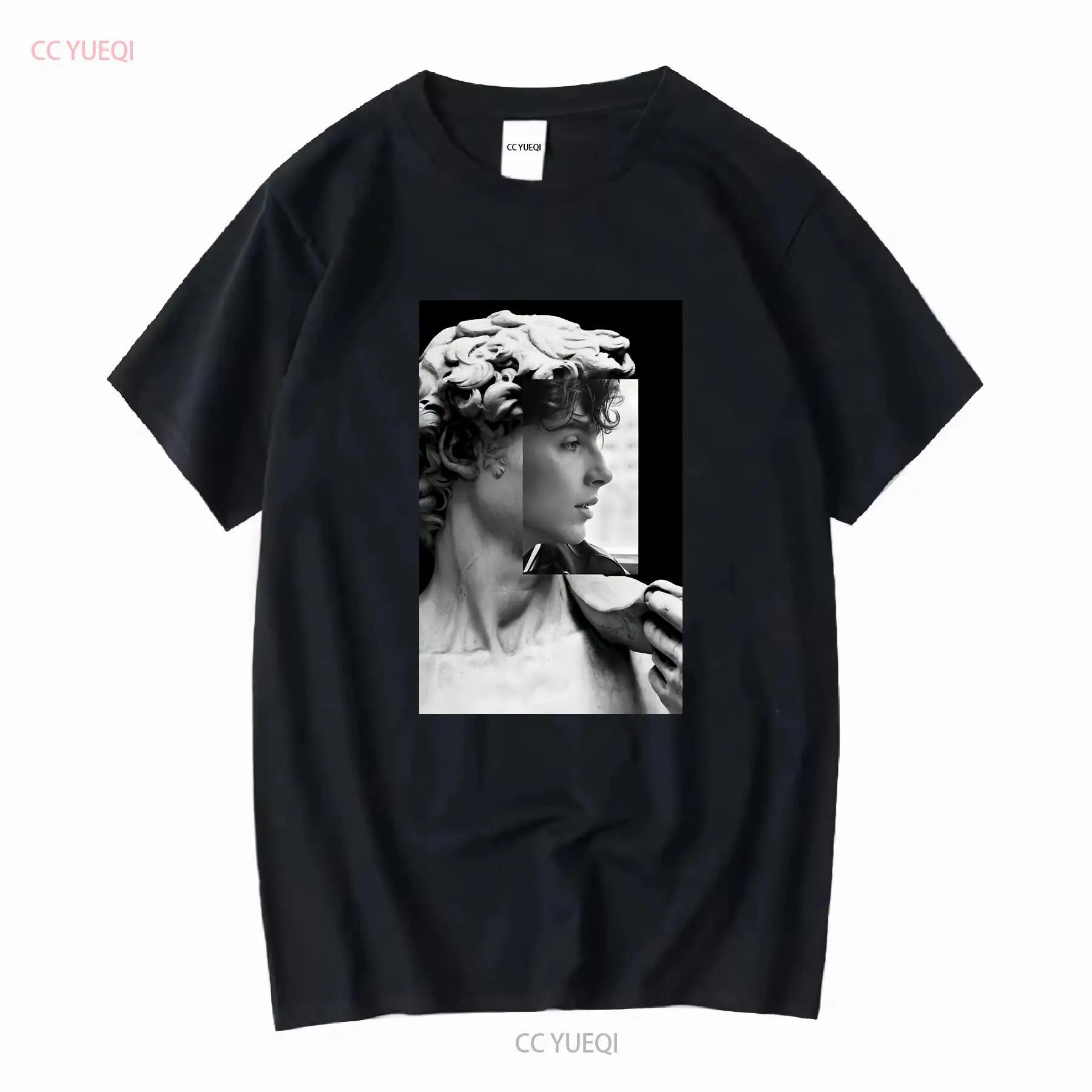 HOT Blach And White Statut Of David Saint Timothee Chalamet T Shirt S 5XL Long or Short Sleeves Vintage Washed Unisex Stylish S разноцветный