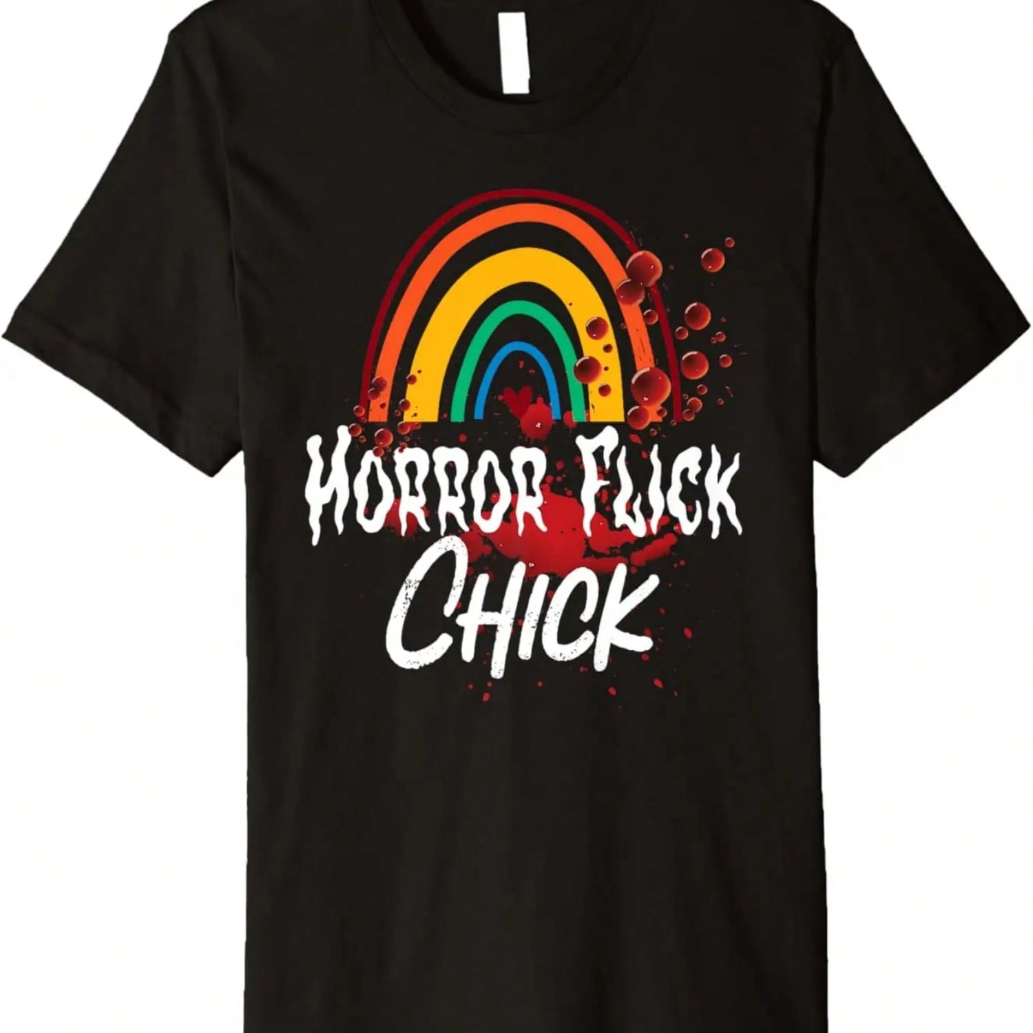 Scary Horror Movie Rainbow Blood Horror Flick Chick Premium T-Shirt,Comfortable Pure Cotton S разноцветный