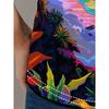 T-shirt da Donna Tropicale al Neon - Grafica Tramonto Cosmico sulla Spiaggia, Design con Stampa Psichedelica Vibrante per l'Uso Quotidiano Casual