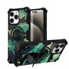 Painting Army Camouflage Carbon Fiber Magnetic Bumper Phone Case With Kickstand For iPhone 17 16 15 Pro Max Samsung S25 S24 A56 Hard Protective Cover