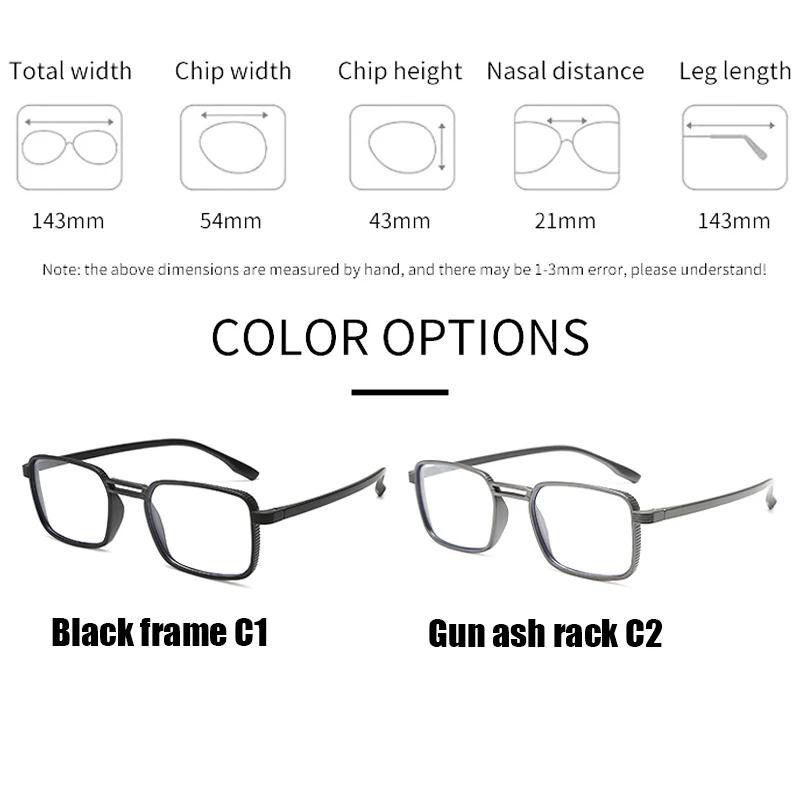 RUISIMO High Quality Plastic Reading Glasses for Men Anti Blue Light Presbyopia Eyewear with Diopter +1.0 +1.5 +2.0To +3.5