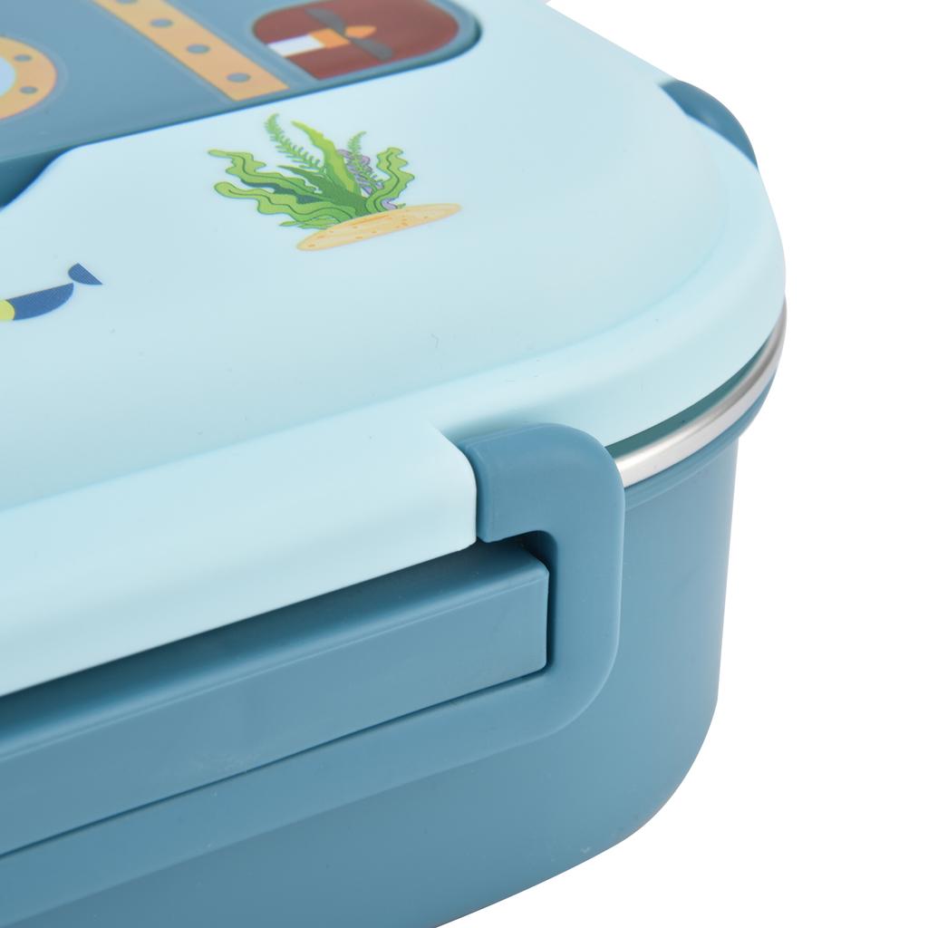 Lunch Box Stainless Steel Sealed and Insulated Lunch Box  Proof Cartoon Lunch Box for Kids Adults(Blue )