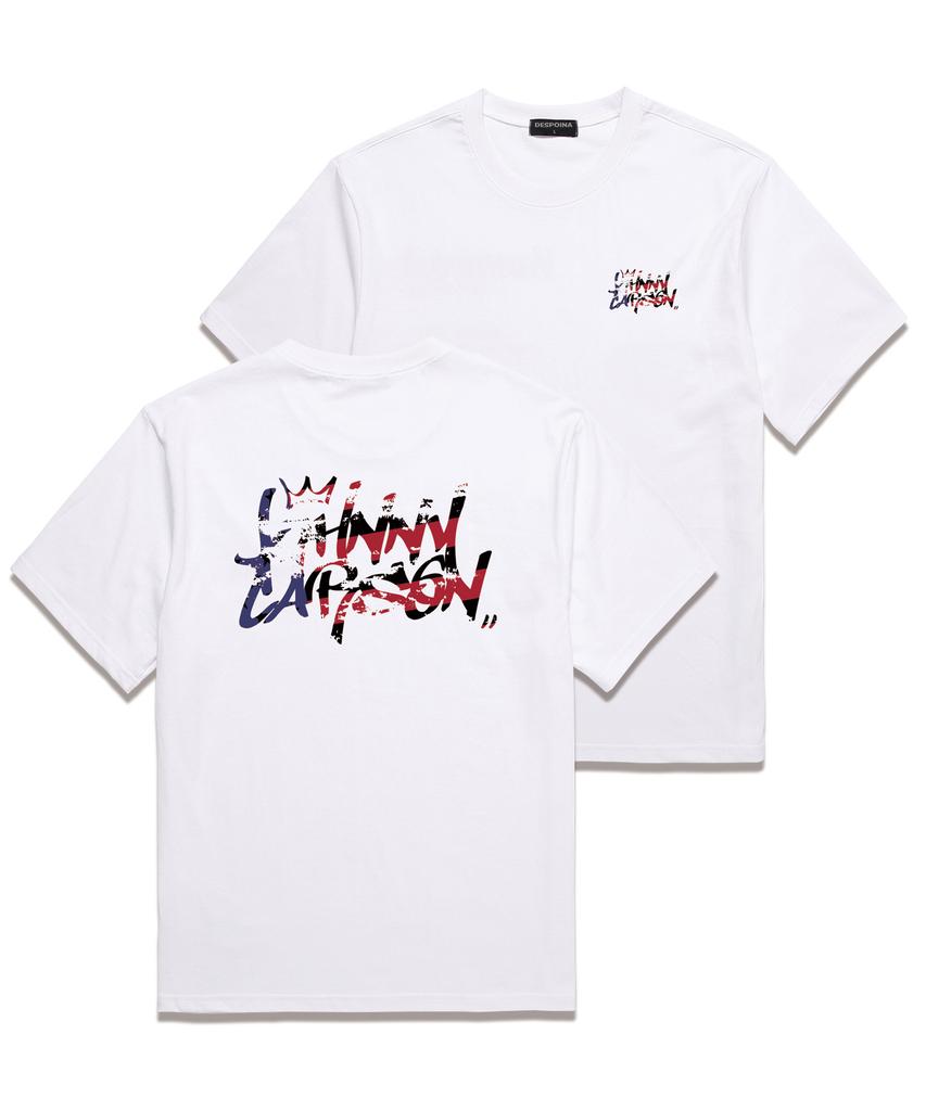 JOHNNY CARSON Classic Graffiti Logo Short Sleeve T-Shirt (Jcss102) White/Sas (A Type)