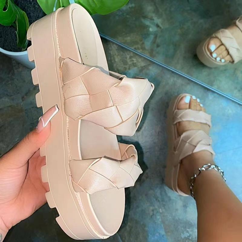 Women'S Sandals Summer Flat Shoes Female Casual Wedge Slides Sandal Woman Platform Shoes Ladies Outdoor Beach Footwearkm453