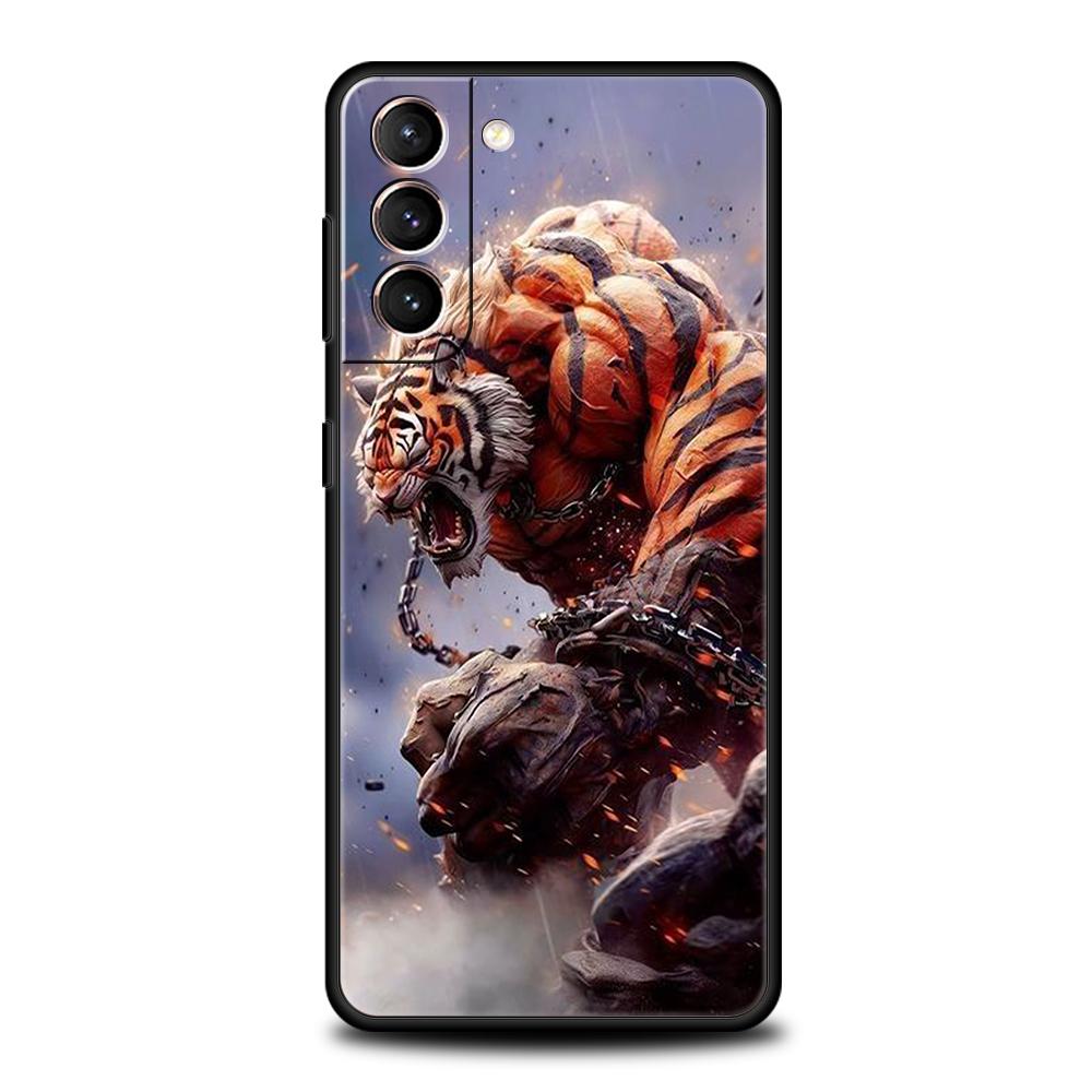 Animal Tiger Phone Case for Samsung Galaxy S24 S23 S22 S20 S21 FE Ultra S10 S10E S9 S8 Plus 5G Silicone Cover Capas Fundas Bags