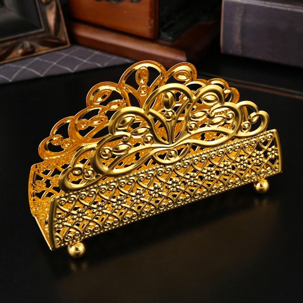 Gold Paper Towel Dispenser Iron Tissue Dispenser Table Napkin Holder For Living Room