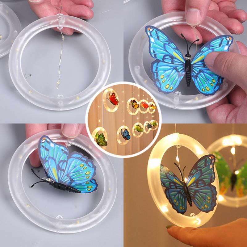 Butterfly Shaped Luminous Led String Lights Outdoor Waterproof Christmas Fairy Lights For Garden