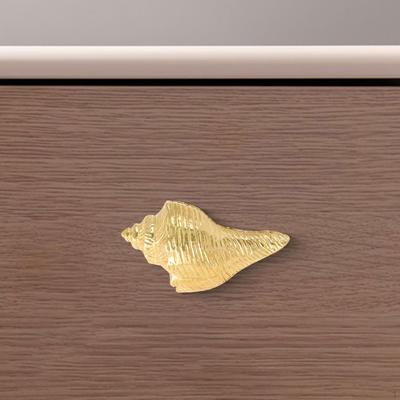 Maniglia per Porta in Ottone Design Conchiglia Tirante Scatola di Legno Facile da Installare Libreria Tiranti Decorativi Casa