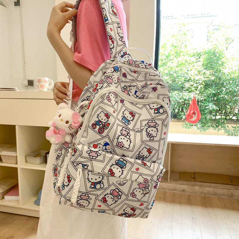 Trendy Cartoon Print Student Backpack: Lightweight, Stylish & Spacious