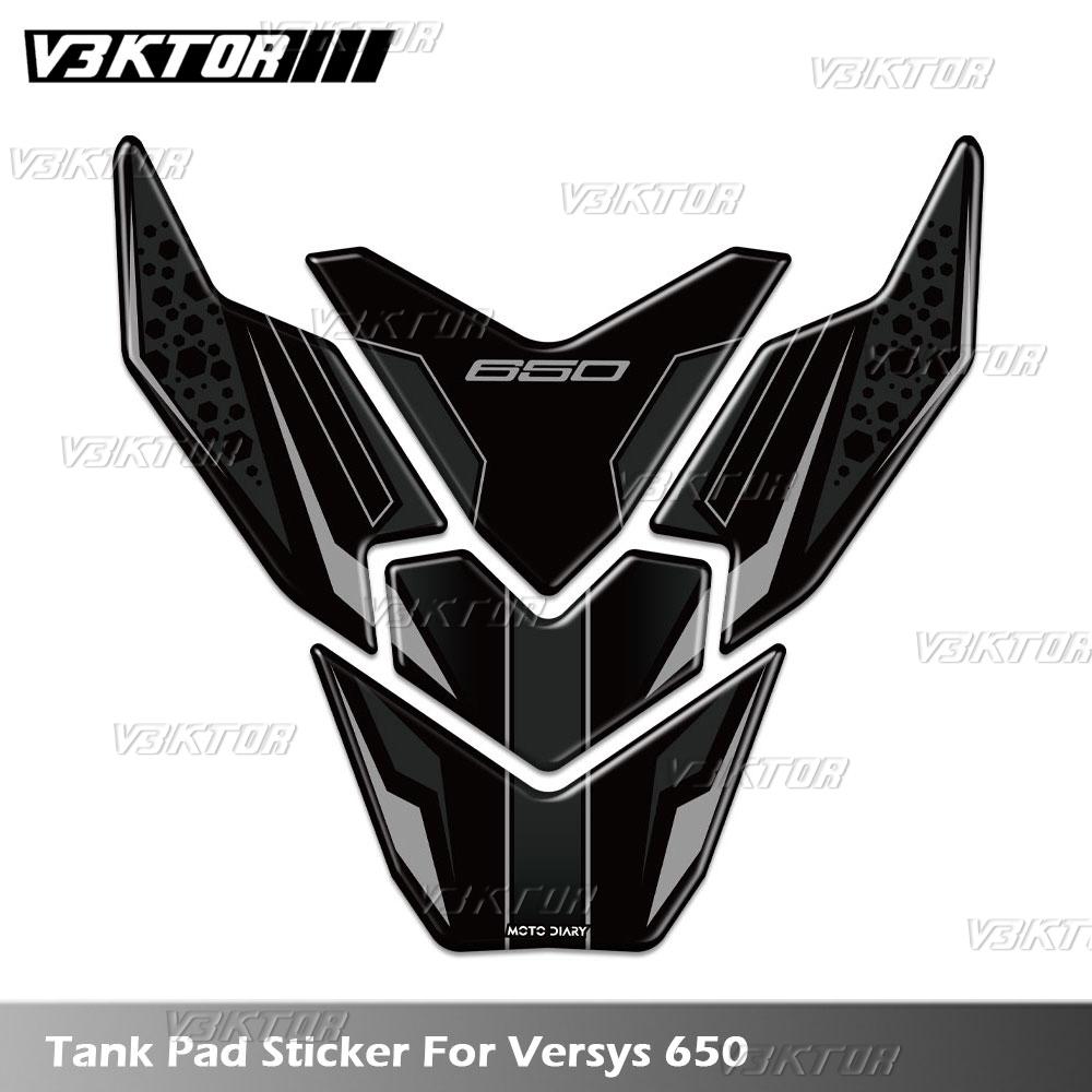 Motorcycle Fuel Tank Pad Sticker Oil Gas Cap 3D Decal Cover Protector Waterproof For versys650 VERSYS 650 2022-2024