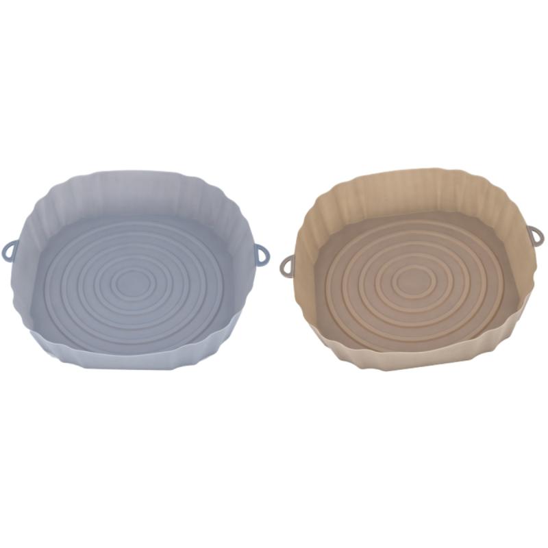 Air Fryer Pan Silicone Basket Airfryer Oven Baking Silicone Tray Reusable Airfryer Pot Pan Liner Mold Pizza Fried Kitchen Tools