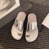2025 Summer New European Products Personalized Toes European and American Style Flat Bottom Cool Slippers Women Wear Beach Sandals Soft Sole Drag