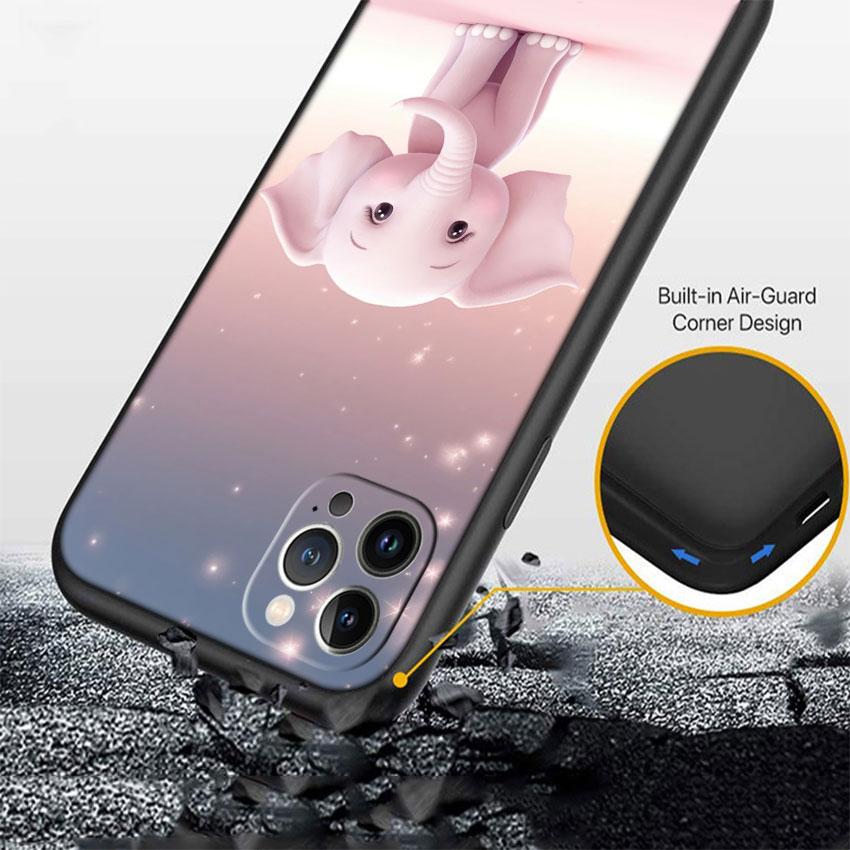 LO4 Animal Elephant Soft Shell Phone Case for Samsung Galaxy S20 S21 S22 Ultra FE + Plus A21S A22 A24 A25 A26 A30 A30S A31