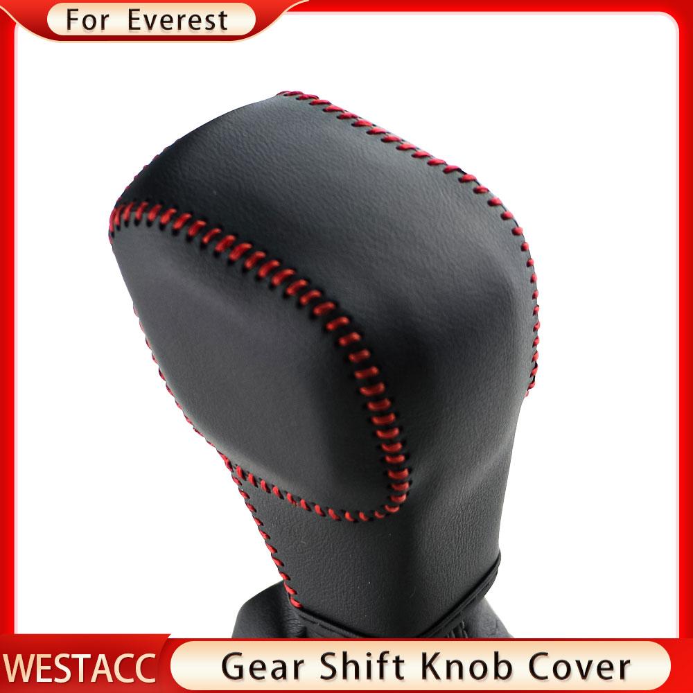 Echtes Leder LHD RHD Auto Schaltknauf Abdeckung für Ford Everest Ranger – 2022 Gear Collars Gear Sticker