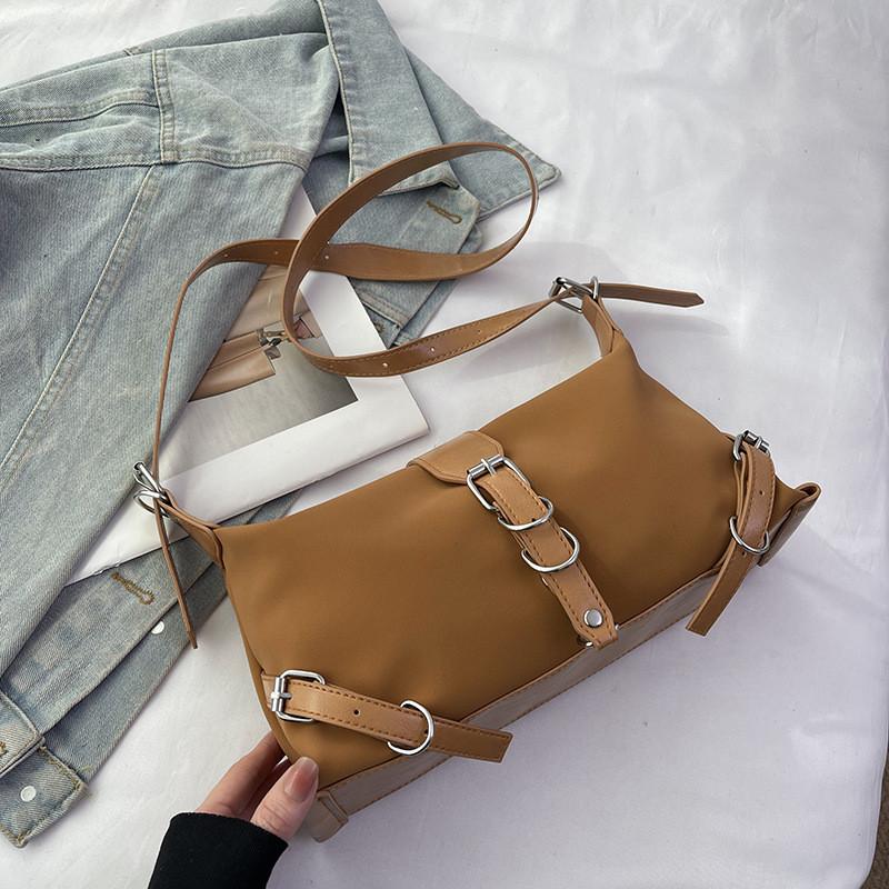 Stylish Black And Brown Winter Shoulder Pillow Bag With Large Capacity And Chic Design