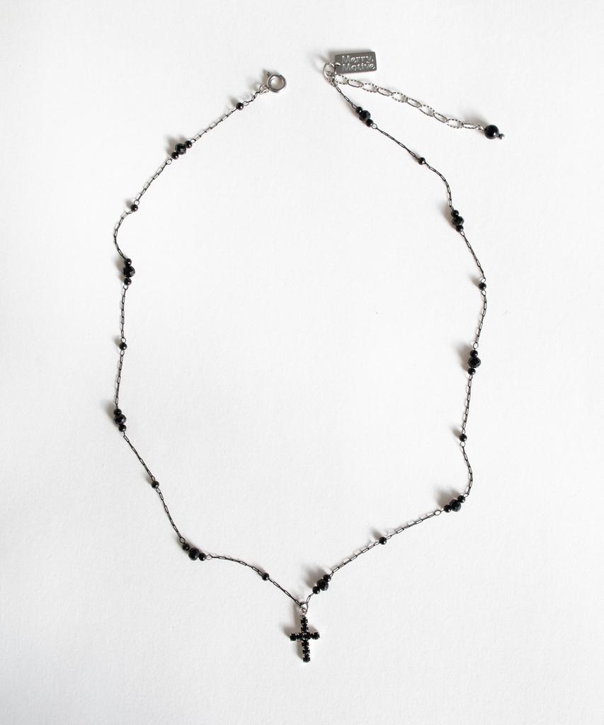 Merrymotive Black Cross Romantic Chain Necklace