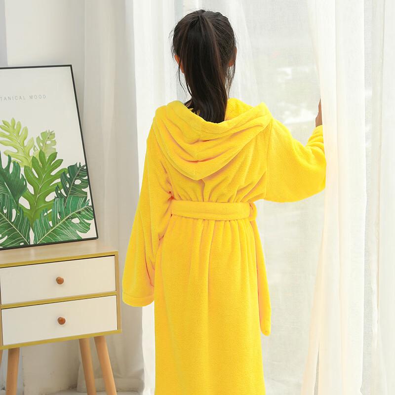 Children's Coral Fleece Hooded Bathrobe