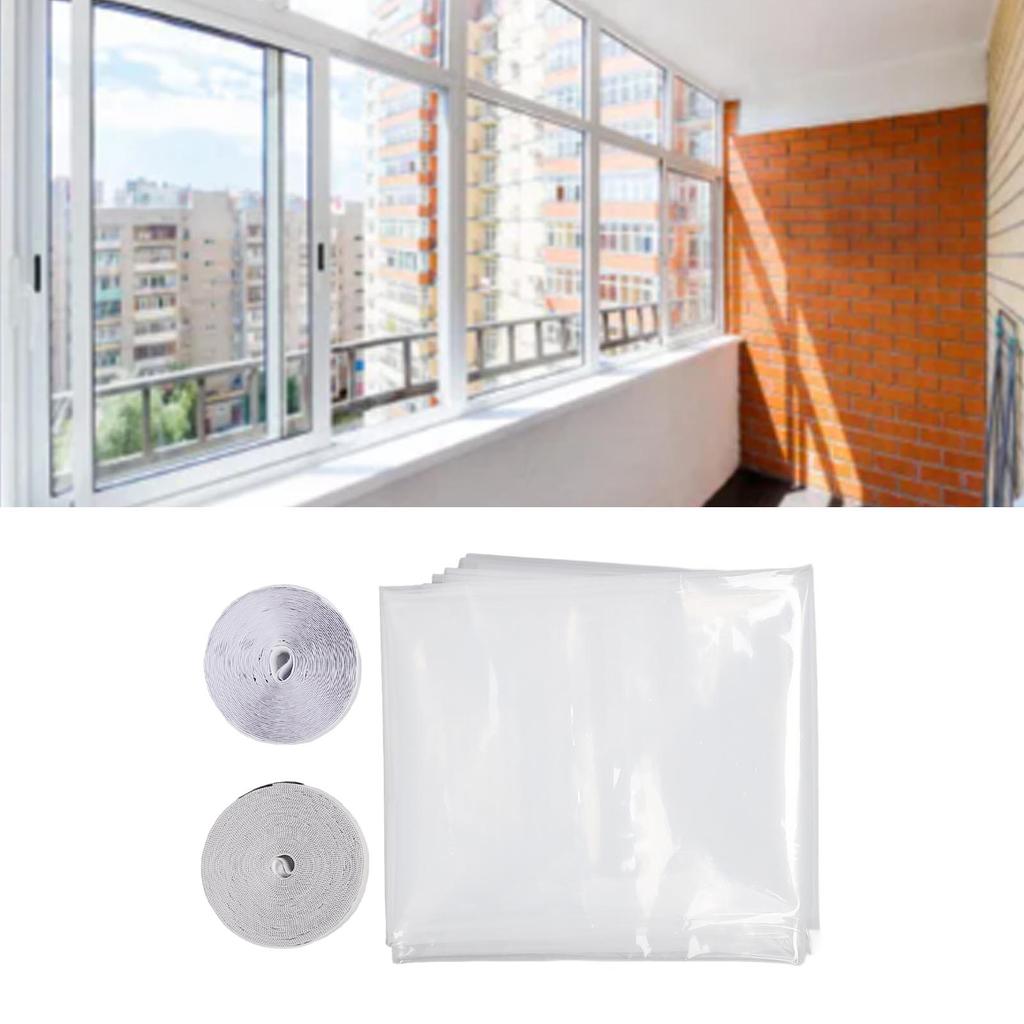 Window Cover Insulating Film Cuttable Hook And Loop Thicken Reusable Winter Cold Protection Film Med