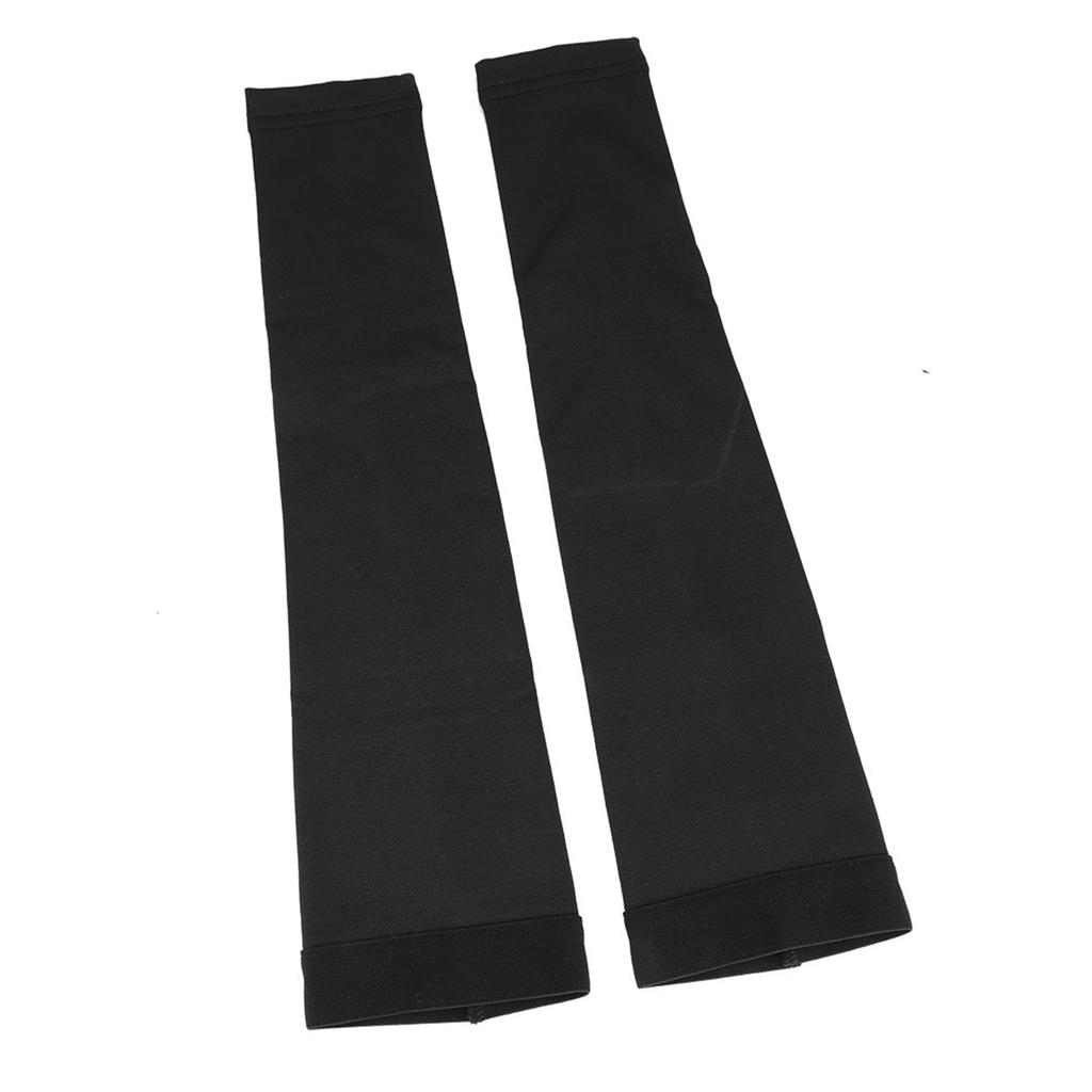 Cycling Windproof Fleece Arm Warmers Outdoor Sports Arm Sleeves Cover (Black L)