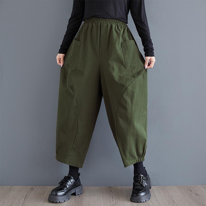 

DIMANAF 2025 Весенние длинные брюки большого размера с высокой талией Женские однотонные шаровары Базовые свободные повседневные широкие брюки One Size