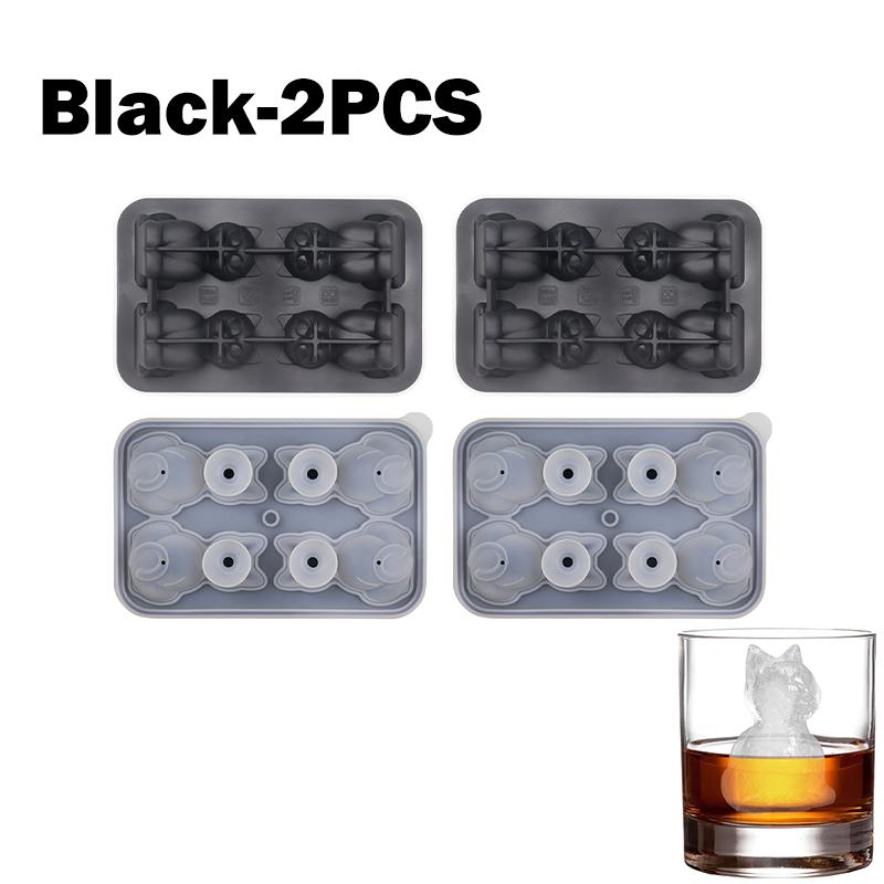 1/2/4PCS Cute 3D Cat Ice Cube Mold Silicone Easy Release BPA Free Ice Block Maker for Kitchen Household Fun Cat Shaped Ice Tray