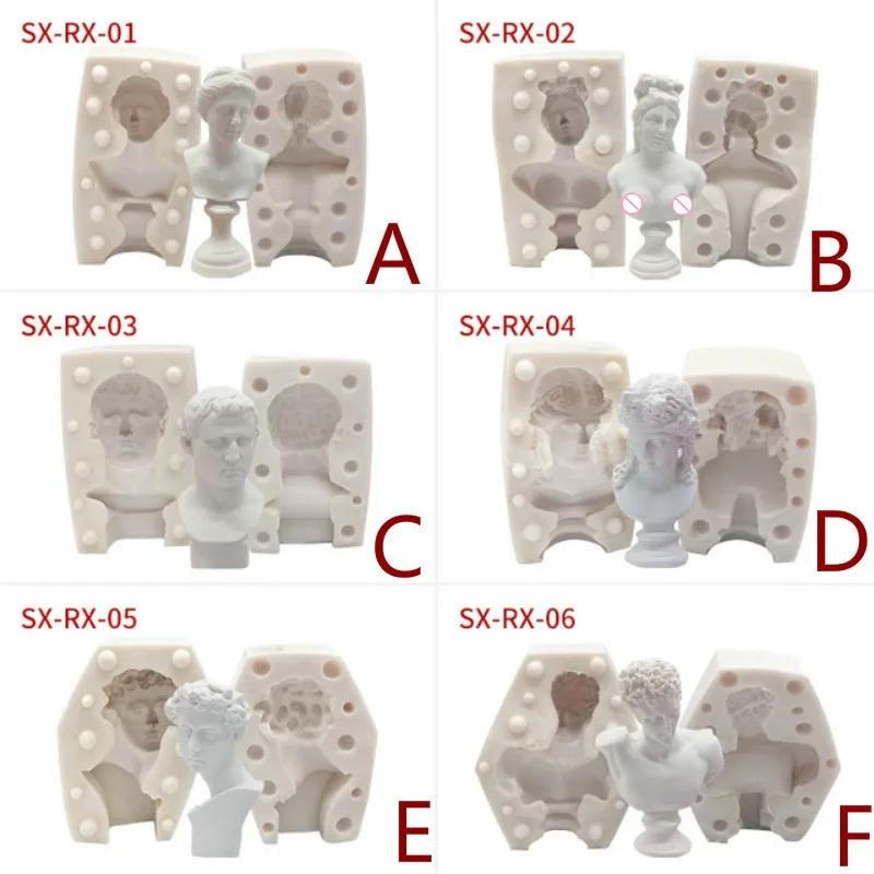 Home Decoration Molds Portrait Plaster Mold Scented Candle Mold DIY Handmade Soap Candle Silicone Molds Accessories Tools