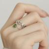 Künstlerischer Light Luxury Wassertropfen Glückswolke Jade Kettchenring Damen Verstellbar Offener Band Nische High-End-Design
