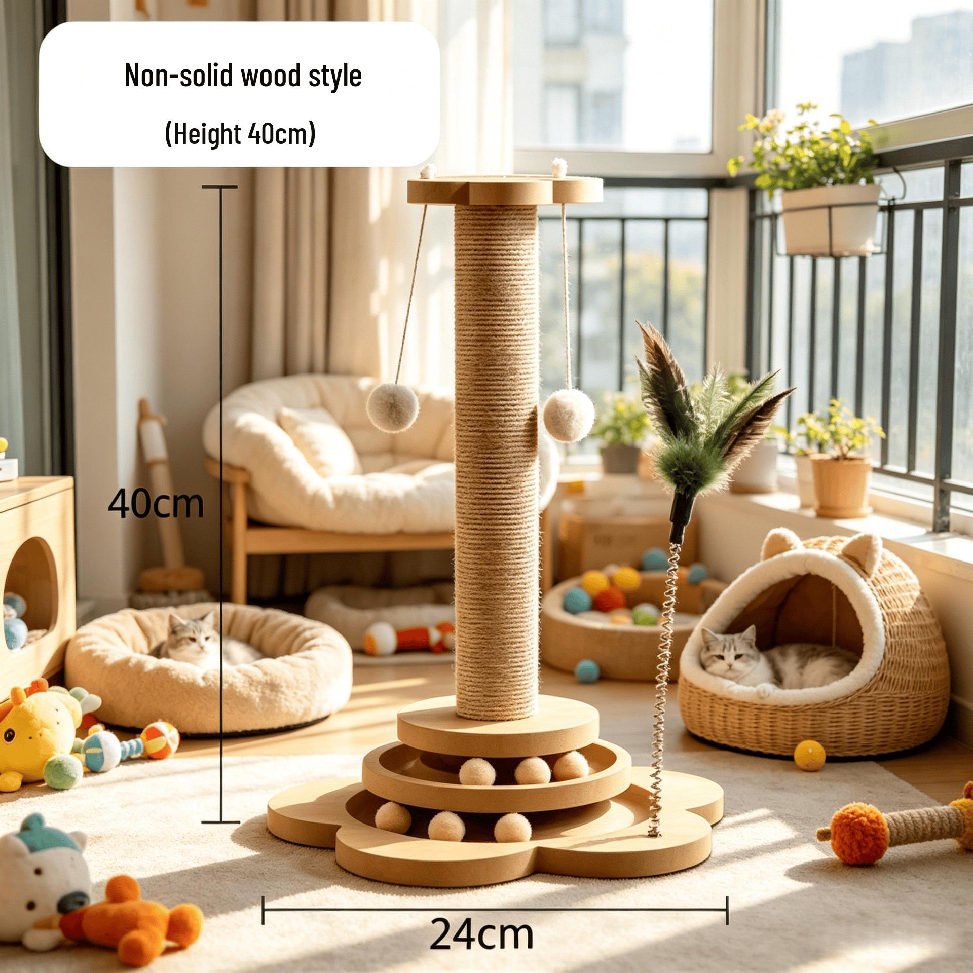Durable Sisal Cat Scratching Post: Shed-Free