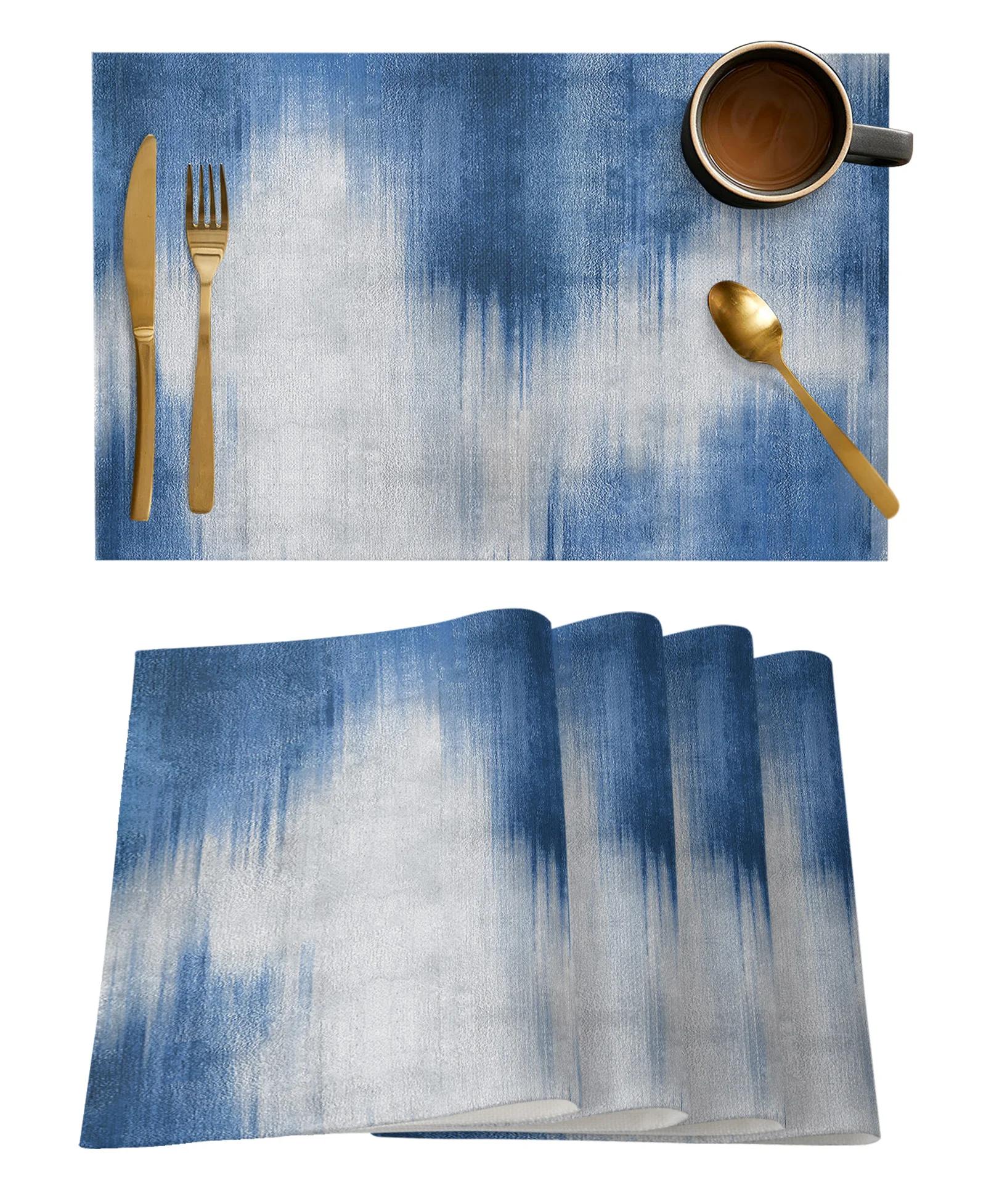

Geometric Placemats Set Linen Dining Table Mat, Washable Heat Resistant Place Mats for Kitchen Dining Holiday Party Home Decor 2pcs 30x45cm