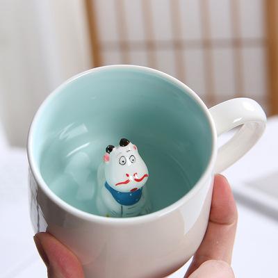 New Creative 3D Animal Ceramic Mug Mug Coffee Cup Cute Cartoon Christmas Mug Mug 301-400ml