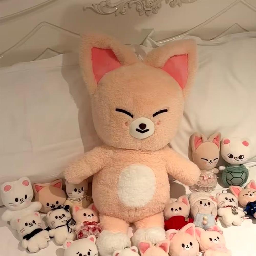 *23-50cm Plush Toy Wolfchan Kawaii Cartoon Stuffed Animal Plushie Doll Large Size Stray Kids Plush Sleeping Pillow Gift