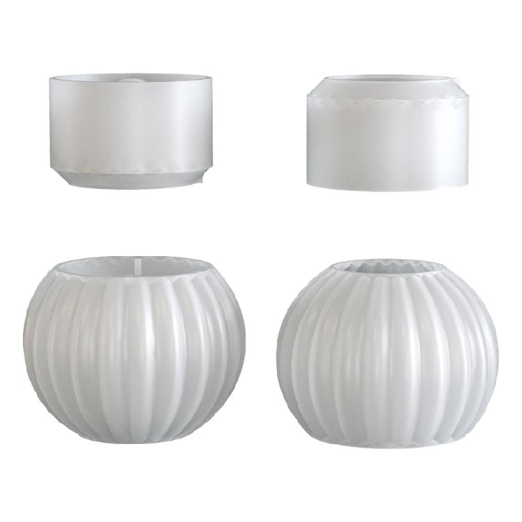 Striped Bell Shape Storage Jar Mold for Crafting Unique Candle Holders and Storage Boxes Perfect for Home Decors