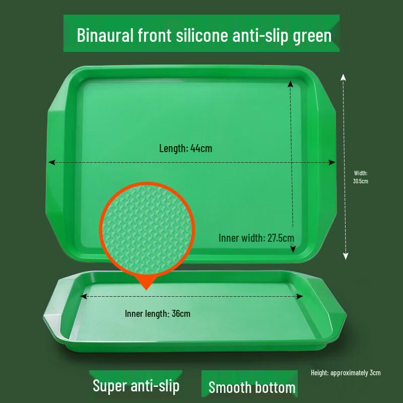 

Large Rectangular Non-slip Plastic Serving Tray