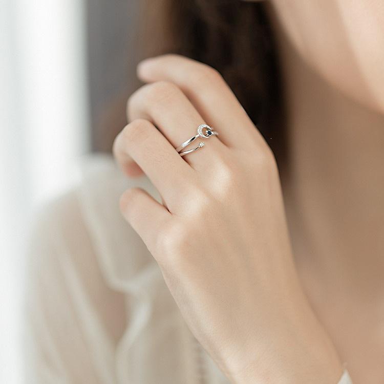 925 Sterling Silver Adjustable Star Moon Ring: Creative, Fresh, Cool Style for Women and Best Friends