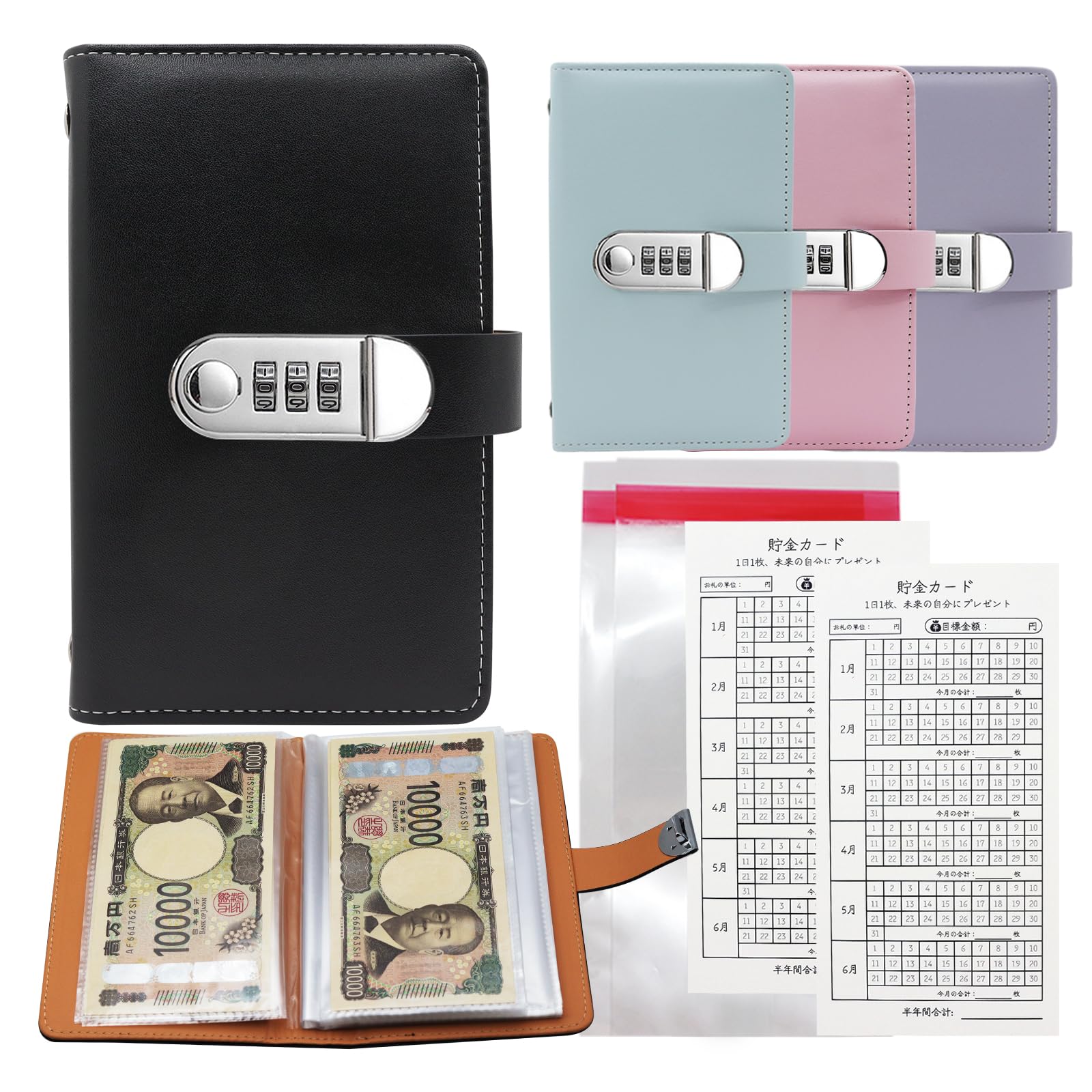 

Копилка Petyume со сбережениями вмещает 100 скрытых сбережений 1 миллион сбережений Денежная копилка Инструкция в комплекте Карта, купюры, запираемая, сейф, чёрный