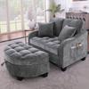 Multifunctional Sofa, 2-in-1 Sofa Bed, Storage Ottoman, Breathable Fabric, Eco-Friendly Eucalyptus Wood, Living Room, Study Room, Bedroom, Dark Gray