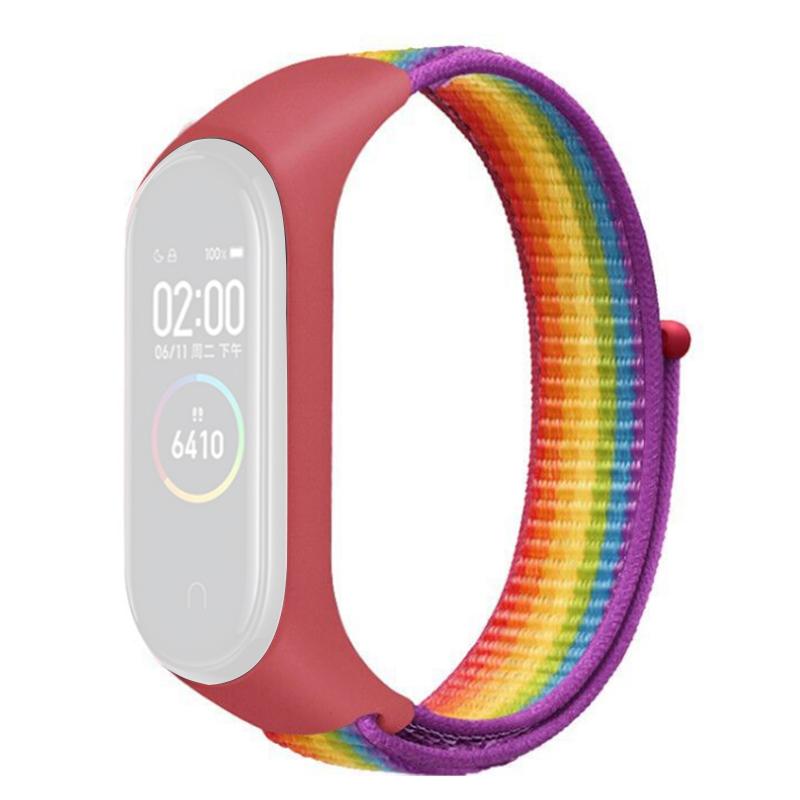 For Xiaomi Mi Band 3/4/5/6/7 Nylon Watch Band Adjustable Sport Loop Strap Wristband Replacement