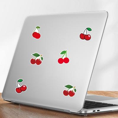 50 szt. Naklejki z wiśniami Wodoodporne na telefon Wzór owocowy Winyl Urocze naklejki Pvc Sztuka Wielokrotnego użytku Etui Laptop Walizka