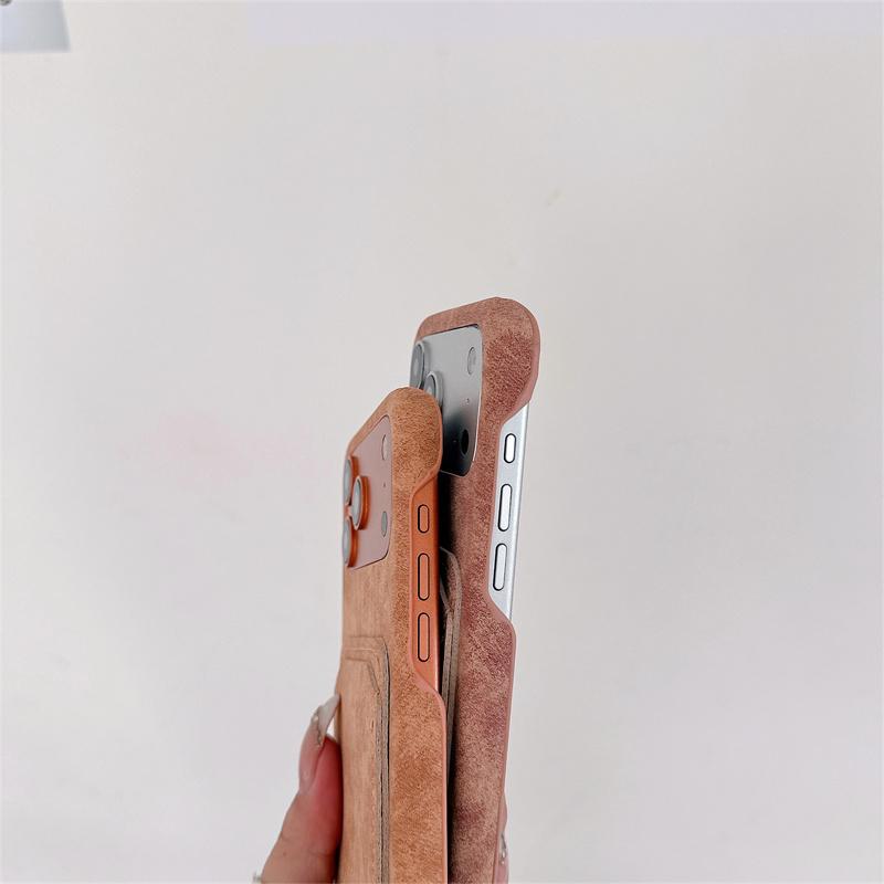 Luxury Fashion Matte Retro TPU Leather Phone Case For iPhone 17 16 15 14 Plus 13 12 Pro Max 11 Card Wallet Shockproof Back Cover