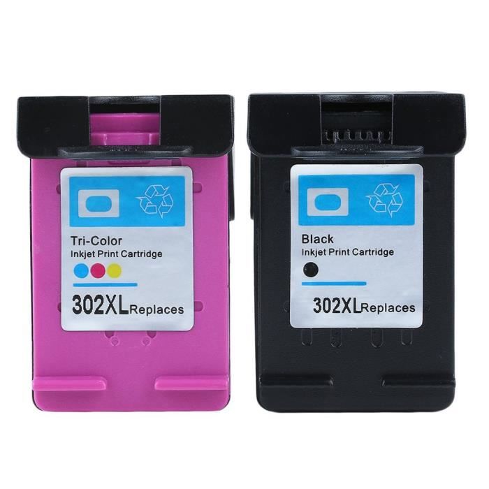 Pack 2 cartouches compatibles HP 302 XL - ENVY 4520 - 1 noire et 1 couleurs