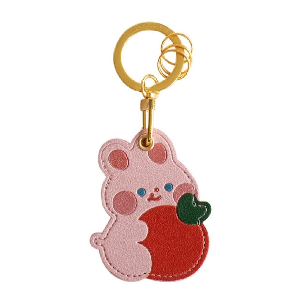 Creative Rabbit Pendant Keychain PU leather Access Control Card Cover  Unisex Style 5