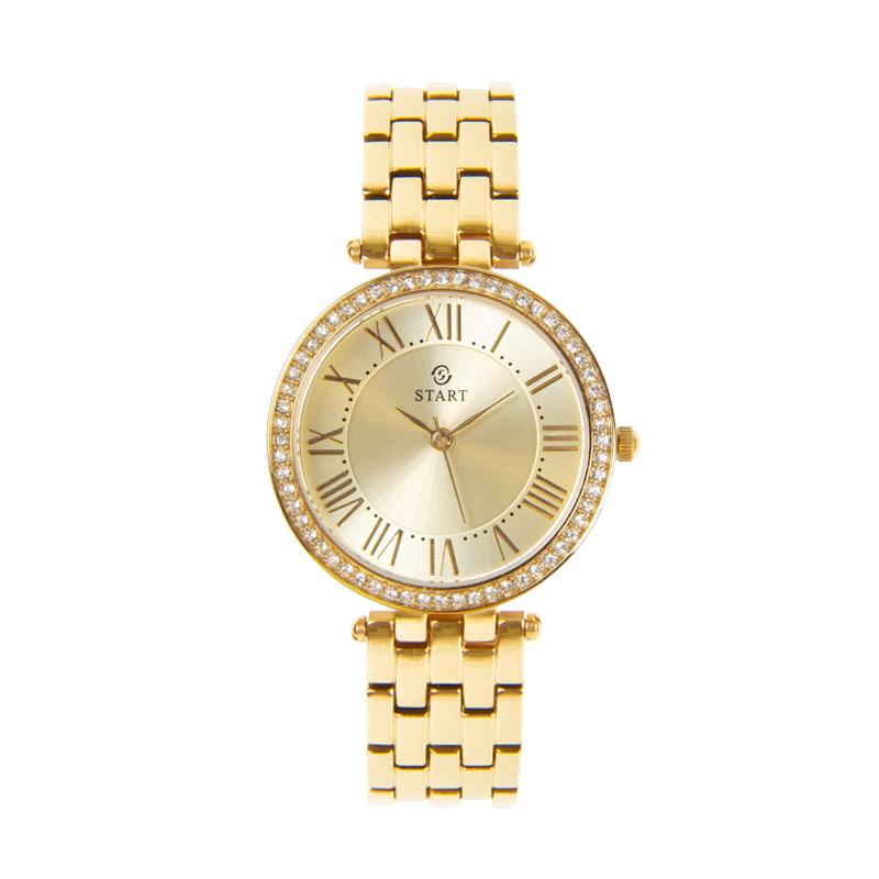 Start Moda kadın saati Kuvars İzle Zarif Roma Alfabesi Kadran Metal kadın saati Çeşitli Renkler