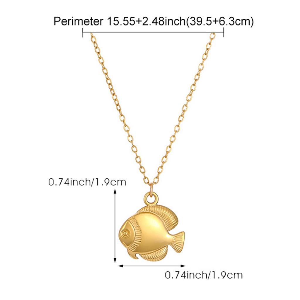 Mode Personnalisée Exquise Simplicité Acier Inoxydable Pendentif Poisson Collier Chaîne Clavicule