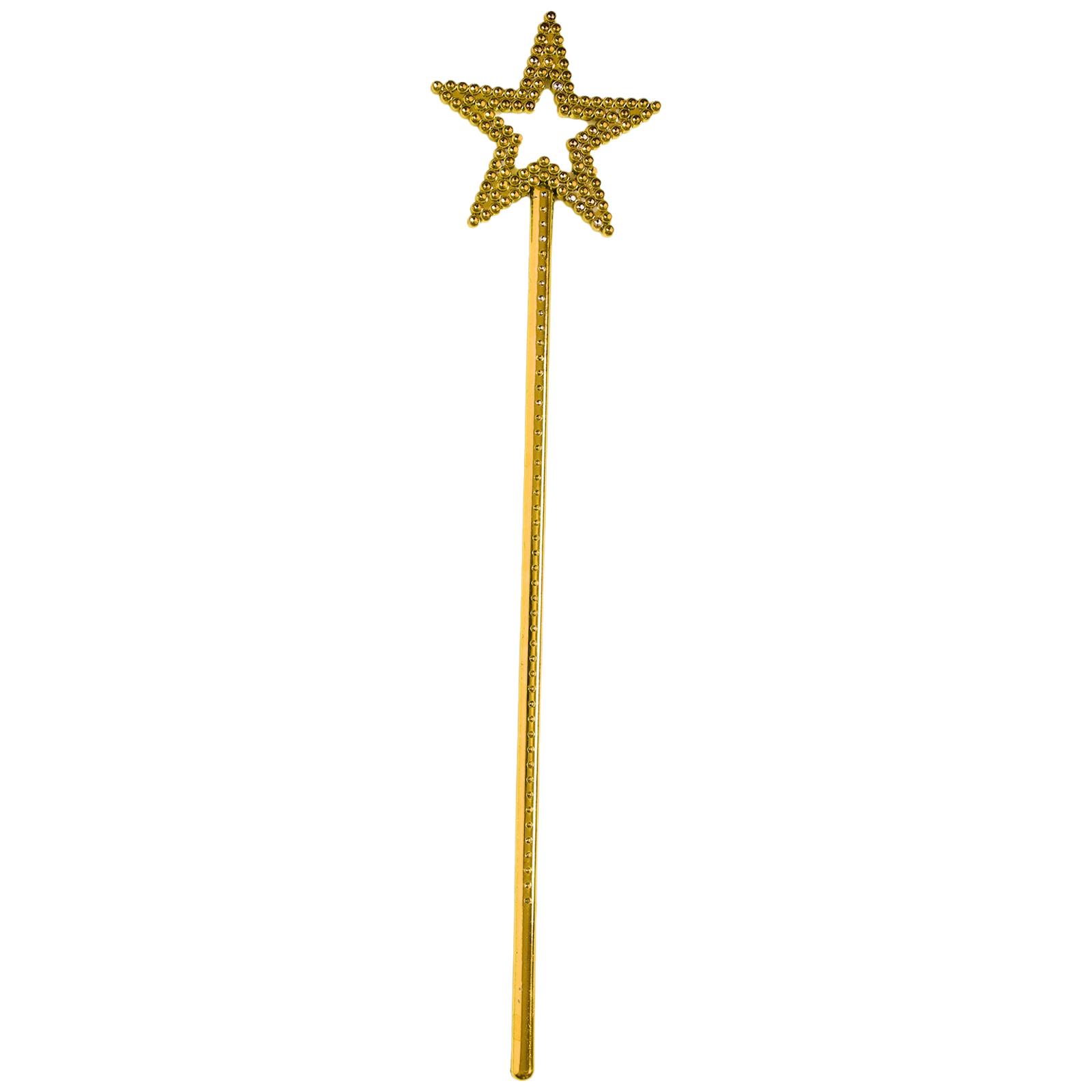 

Star Shape Fairy Wand for Kids: Plastic Costume Accessory for Halloween Themed Party Cosplay Festival One Size золотий