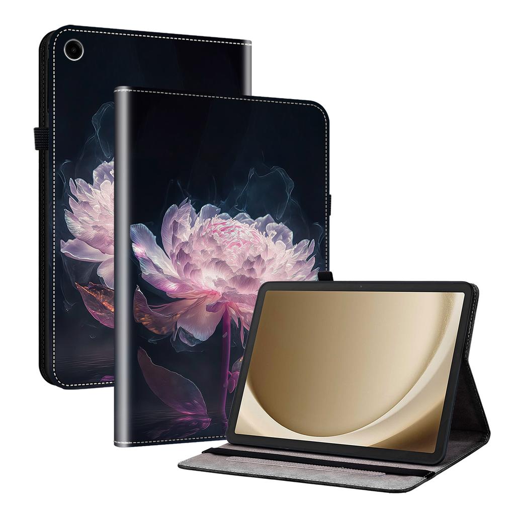 Para Samsung Galaxy Tab A11+ Capa de Couro Padrão Estampado Suporte Capa para Tablet com Porta-Cartões